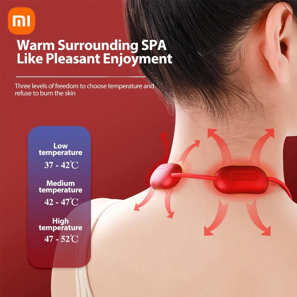 Xiaomi Mini Hanging Neck Massager Smart With Hot Pulse TENS Massage EMS Portable Muscle Stimulator Relax Shoulder Spine Kneading