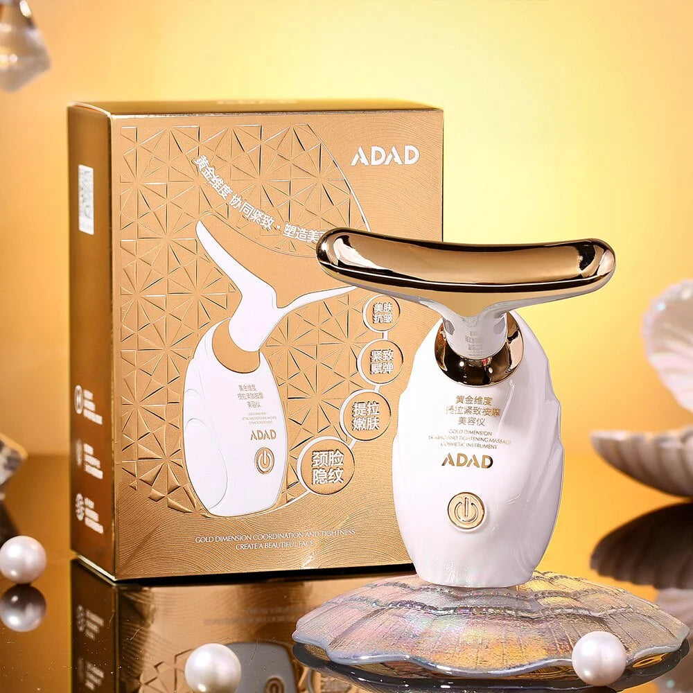 Face Massager 3 In 1 Neck Facial Eye Massage Introducer Microcurrent Skin Rejuvenation Anti Aging Beauty Device Beauty Tools