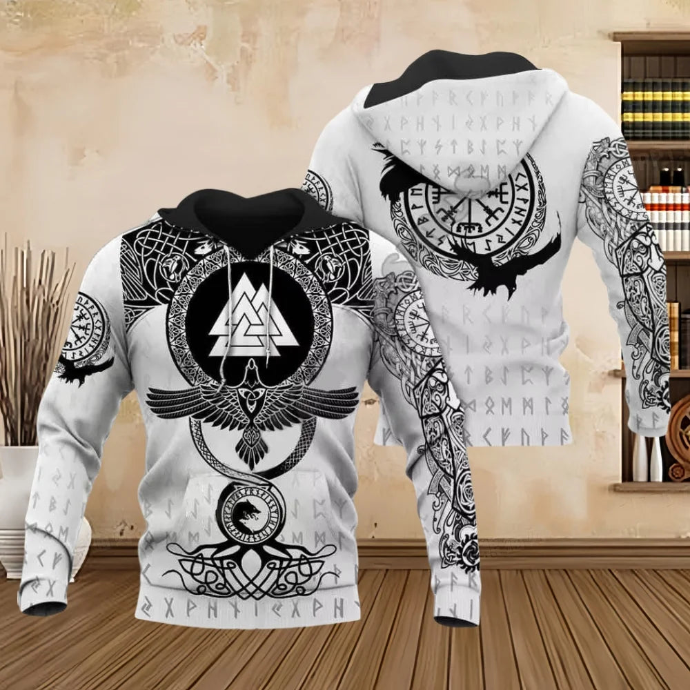 2025 New Hoodie 3D Print Harajuku Print Pullover Men's Hooded Sweatshirt Kangaroo Pocket Vintage Male Clothing Fall Long Sleeve