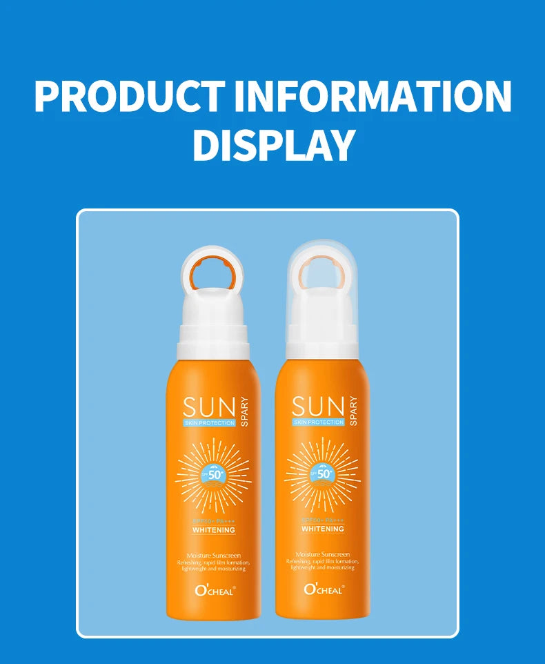 O‘cheal 150ml Sunscreen Spray Anti-aging Anti Wrinkle Moisturizing Whitening Sunscreen Spray Facial Body Neck Skin Care Cream