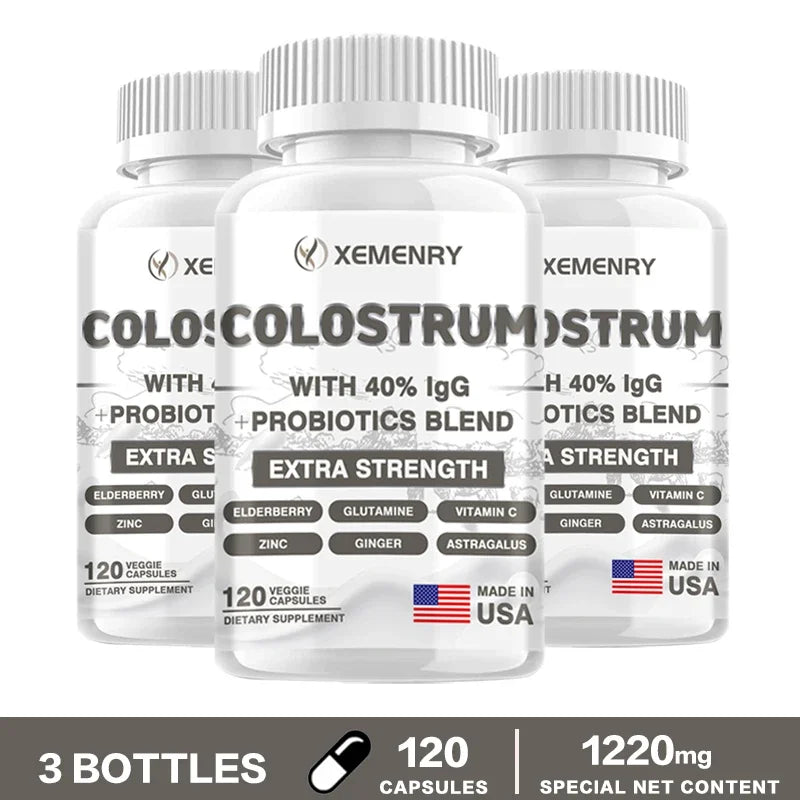 Colostrum Capsules - 40% LgG - Support Intestinal and Digestive Health, Hair, Nails, Skin and Muscle Health - AMULET RING STORE