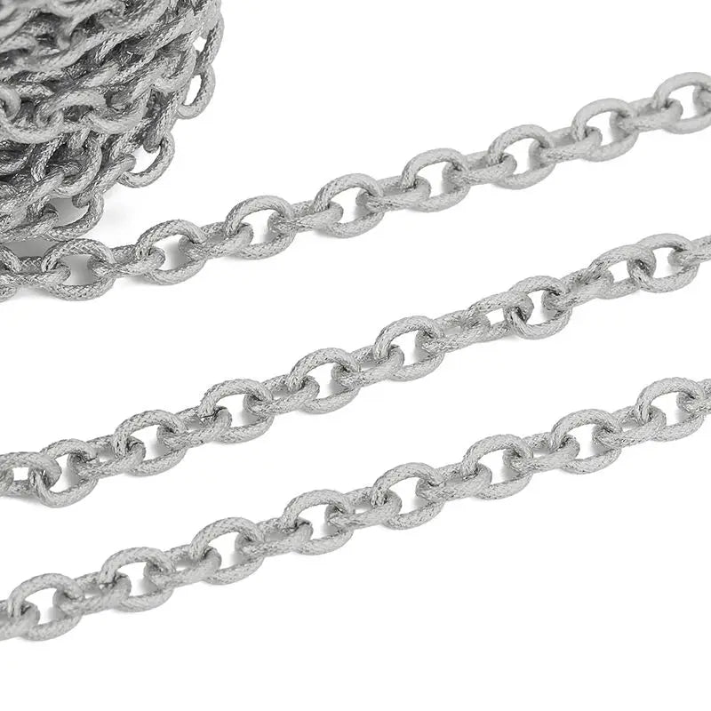 1M Heavy Chunky Hip Hop Chain Stainless Steel Frosted Oval Link Chains for DIY Men Jewelry Making Punk Necklace Bracelet Chain - AMULET RING STORE