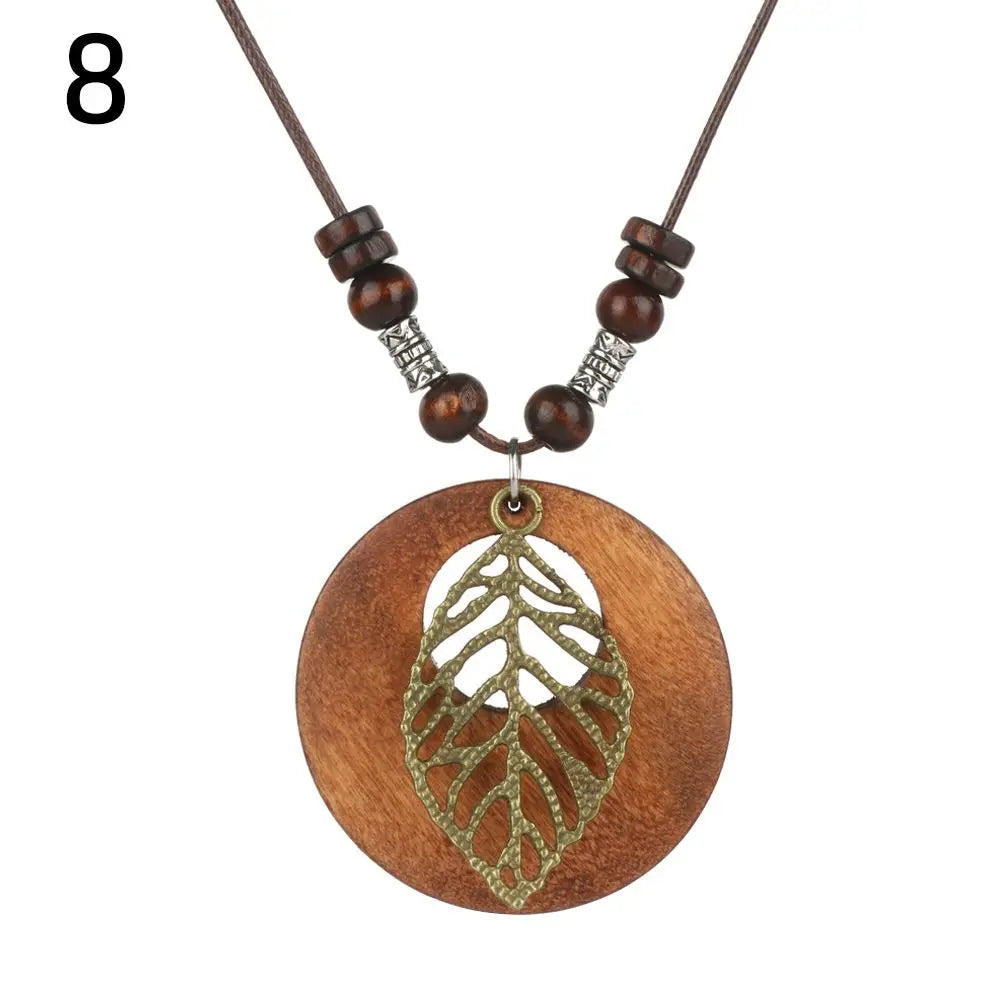 Fashion Long Sweater Pendant Chain Wooden Beaded Tassel Boho Bohemian Necklace Jewelry Nepal Wood Beads Pendant Necklace