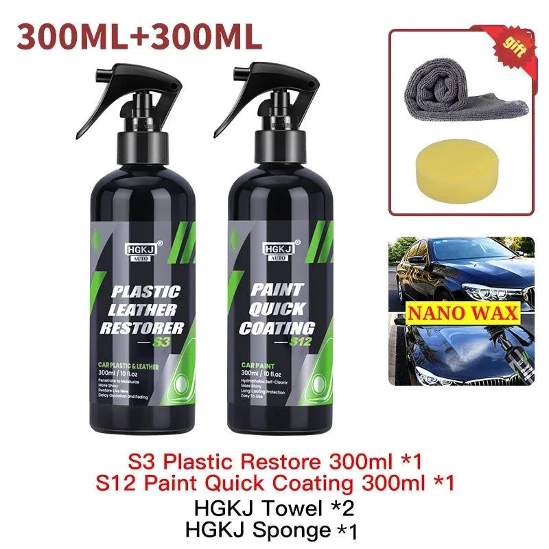 HGKJ S3 Car Plastic Restorer Liquid Leather Seat Restoration Coat Auto Interior Care Leather Renovator Conditioner Car Product