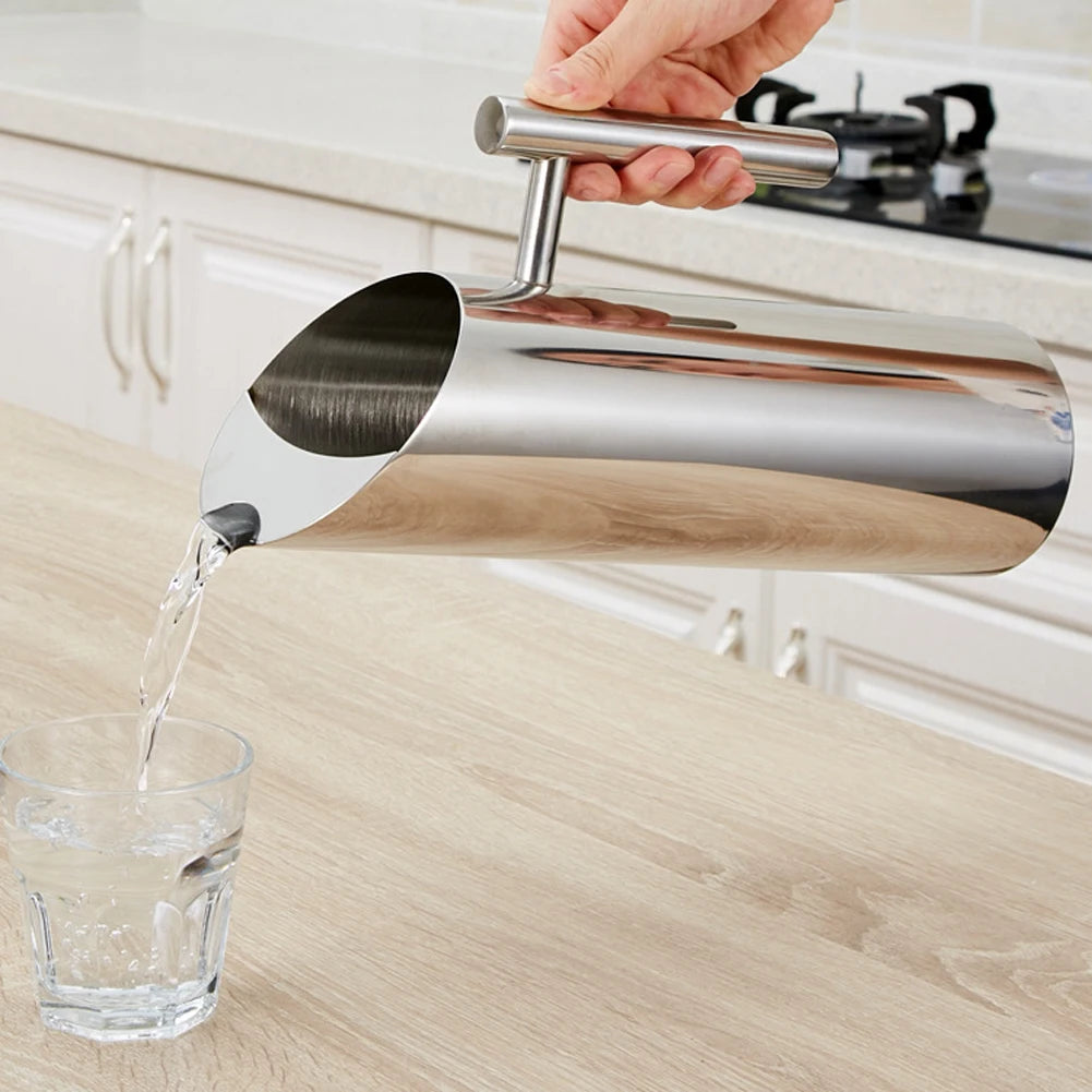 1/2L Kitchen Cold Wine Pitcher Stainless Steel Wine Divider Container Drink Pot Fruit Juice Pitcher for Bar Hotel KTV Restaurant