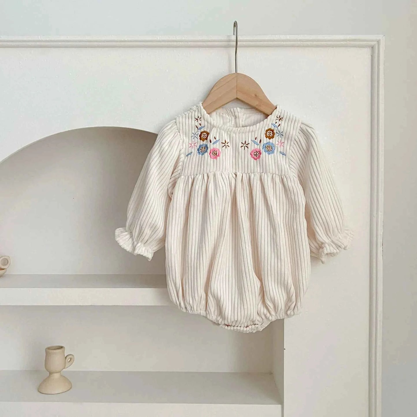 Autumn Toddler Baby Girl Romper Corduroy Long Sleeve Embroidered Flowers Newborn Baby Girl Jumpsuit Spring Baby Girl Clothing - AMULET RING STORE