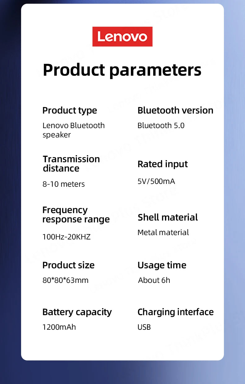 100% Original Lenovo K30 Portable Hifi Bluetooth Wireless Speaker Waterproof USB Outdoor Loudspeaker Music Surround Bass Box Mic