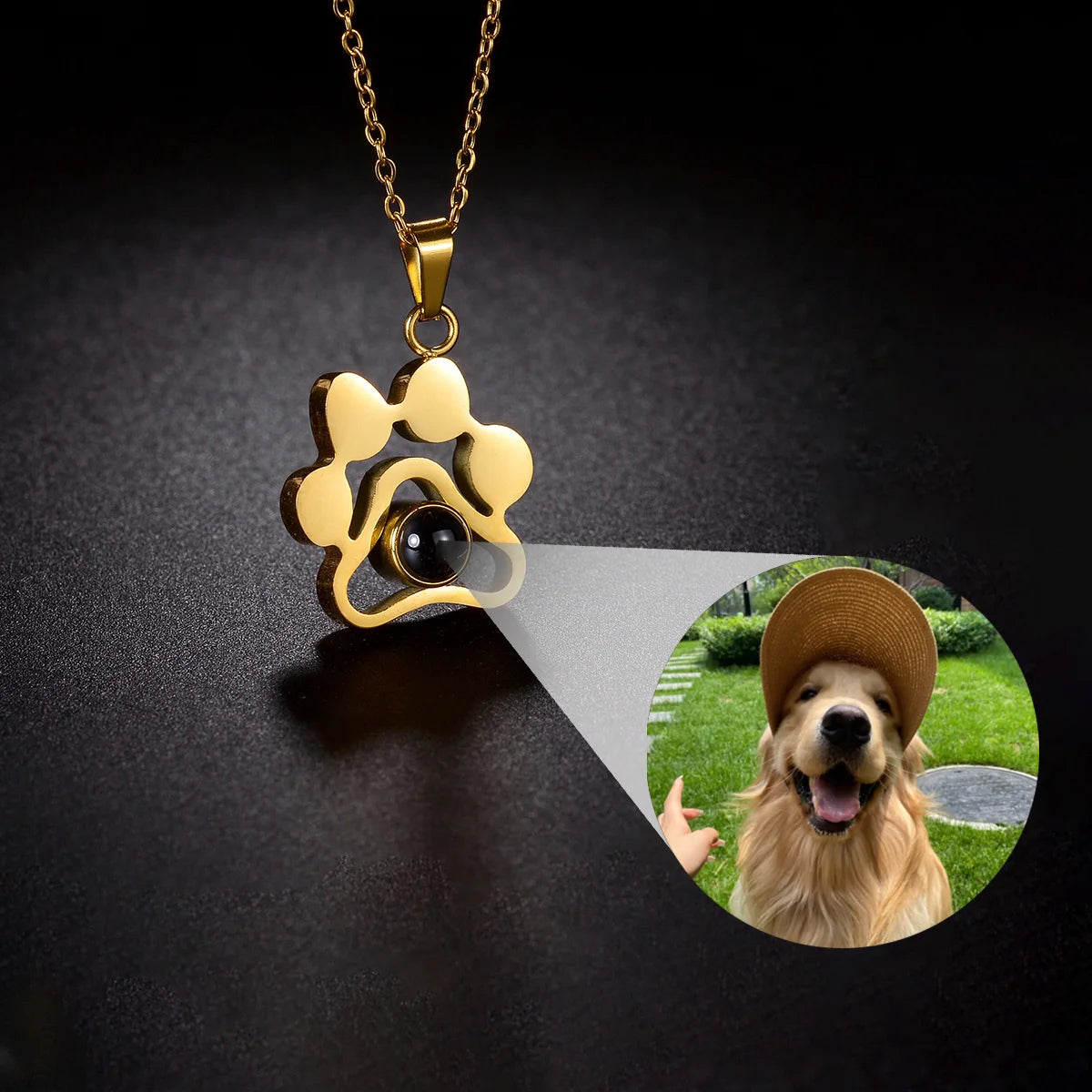 Atoztide Personalized Custom Photo Projection Necklace Heart with Picture Stainless Steel for Women Valentine's Day Jewelry Gift