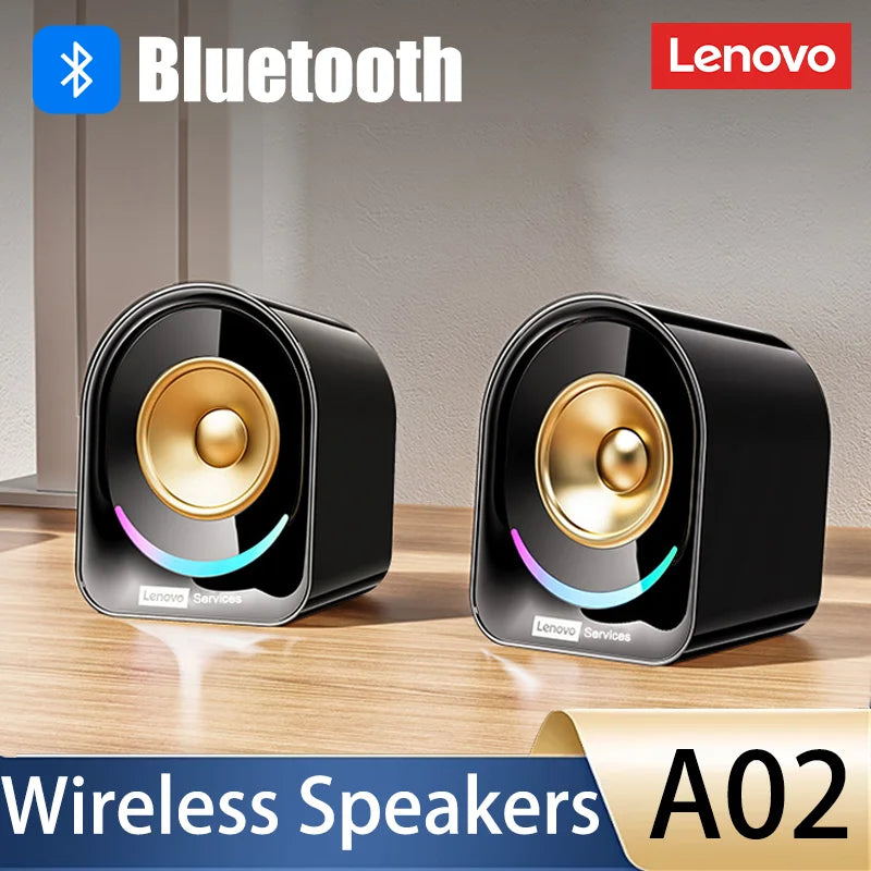 New Lenovo A02 Wireless Bluetooth V5.4 Speaker With Dual Mode RGB Light Wired Loudspeaker Vibrant Stereo Sound Camping Soundbox