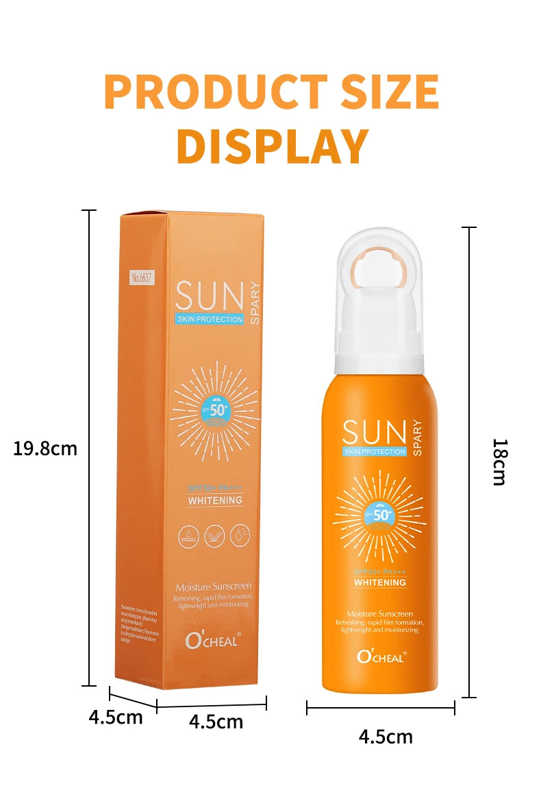 O‘cheal 150ml Sunscreen Spray Anti-aging Anti Wrinkle Moisturizing Whitening Sunscreen Spray Facial Body Neck Skin Care Cream