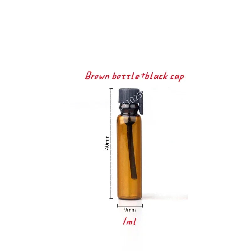 Glass Dropper Bottle Transparent Mini 1ml 2ml Stick Essential Oil with Inner Stopper Sample Trial Use Perfume Sub Bottles Empty - AMULET RING STORE