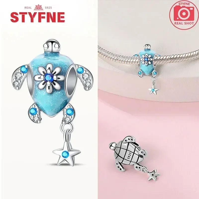 S925 Silver Glow-in-the-dark Firefly Charm Pendant Fit Original Charms Bracelet Gift Beads for Women Diy Fine Jewelry Gifts - AMULET RING STORE