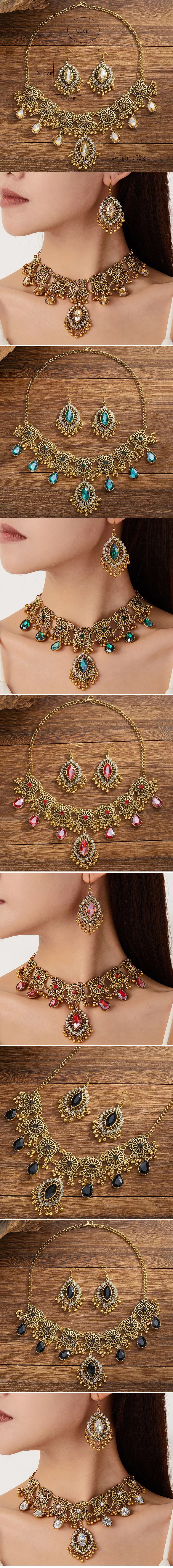 Ethnic Vintage Jewelry Set Resin Stone Jewelry Sets