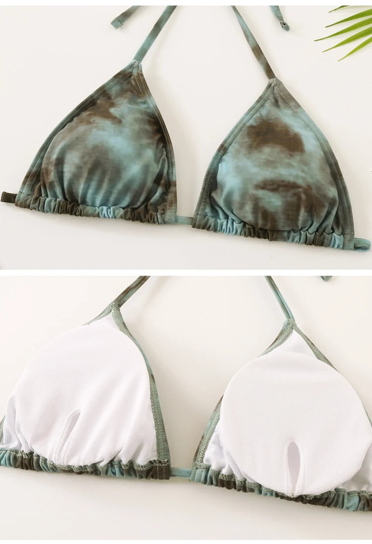 XL-5XL Plus Size Vacation Bikini Sexy Three-Piece Split Long Sleeve Swimsuit Women Summer Blue Pleated Beach Party Swimsuits