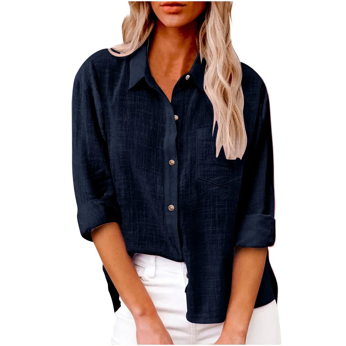Cotton Linen Long Sleeve Shirts for Women T Shirt Solid Fashion T-Shirt Woman Clothes Tshirt Elegant Casual Tops Tees Streetwear