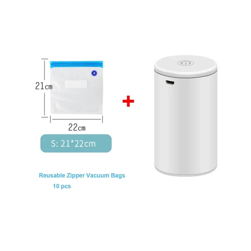 Cordless Electric Vacuum Bag Sealer Pump, Portable USB Charge Vacuum Compression Machine for Food Clothes Storage Bags - AMULET RING STORE