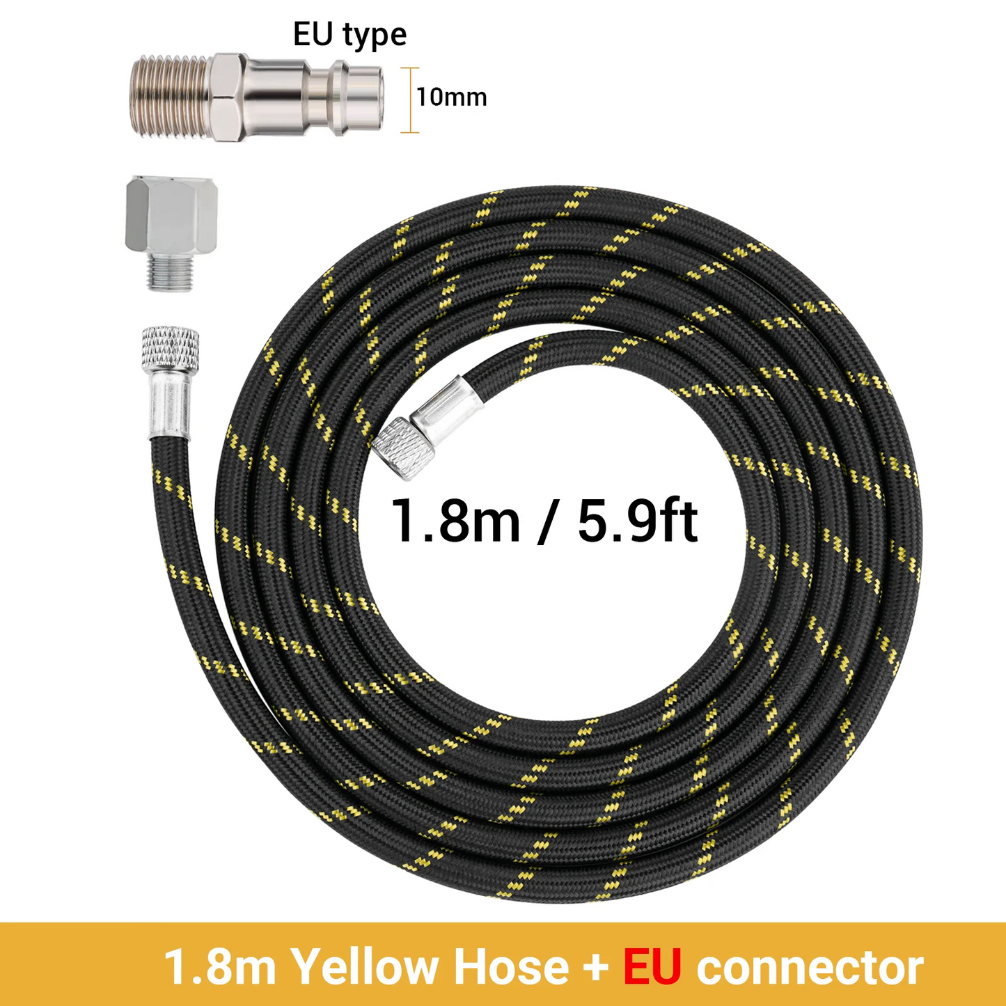 Professional Nylon Braided Airbrush Hose 1/8"*1.8m(5.9ft) Fitting 1/8in EU US Adapter for Air Pump Compresso Accessories - AMULET RING STORE