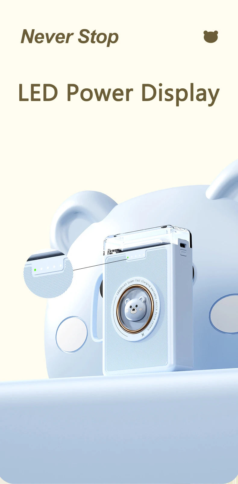 Mini Power Bank 20000mAh Cute Pet Cartoon Portable Charger Powerbank for IPhone Samsung Huawei Xiaomi External Spare Battery