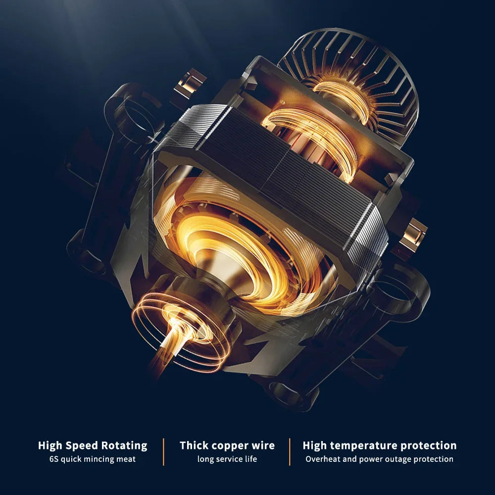 Aoresac Electric Food processor/Food Chopper/Meat Grinder Electric with 2 Sets Stainless Steel Blades/300W/2 Speed - AMULET RING STORE