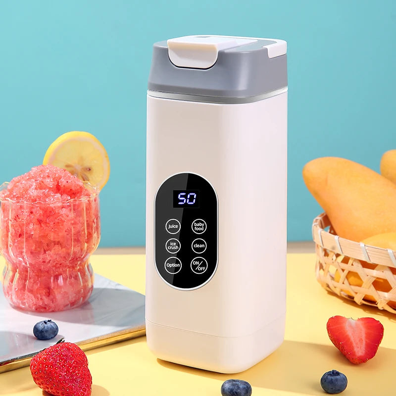 Portable USB Rechargeable Juicer Blender, Ice Crushing Fruit Juice Cup, Home & Outdoor Use, 12 Blades