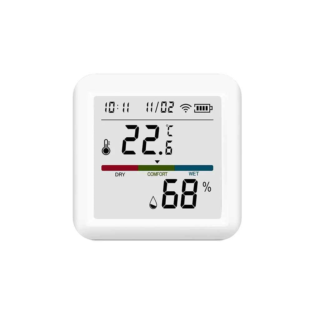 Tuya ZigBee Smart Home Temperature Humidity Sensor with BackLight LCD Works With Google Assistant and Need Tuya Zigbee Hub - AMULET RING STORE