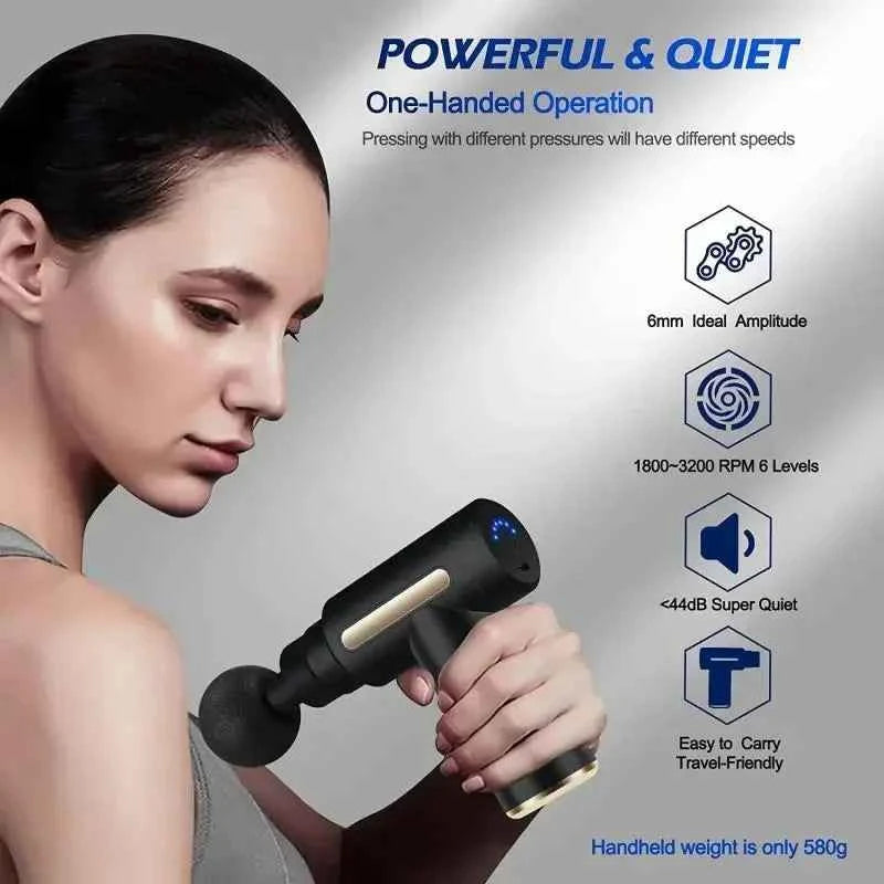 USB Mini Massage Gun Fascia Machine Muscle Relaxation Vibrating Gun Rod Massage Fitness Equipment Neck Grab Fascia Gun - AMULET RING STORE