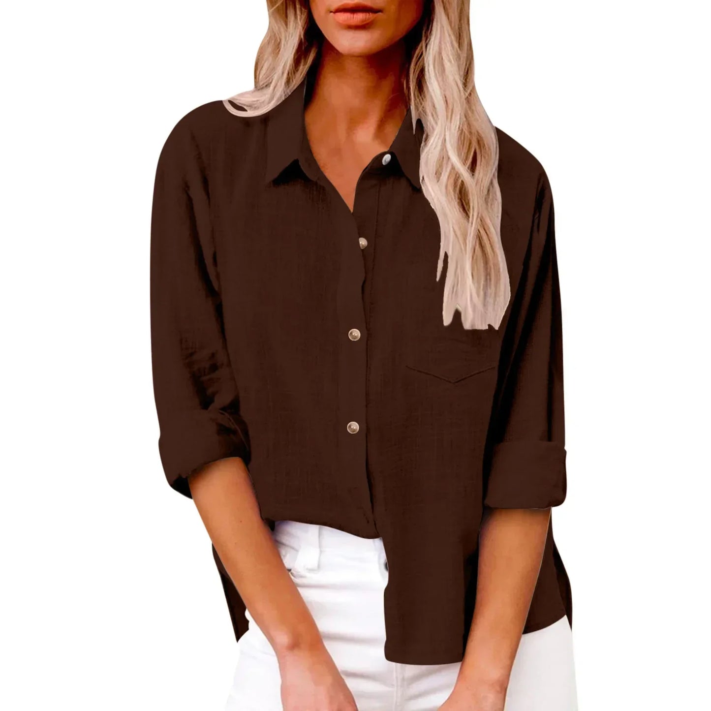 Cotton Linen Long Sleeve Shirts for Women T Shirt Solid Fashion T-Shirt Woman Clothes Tshirt Elegant Casual Tops Tees Streetwear