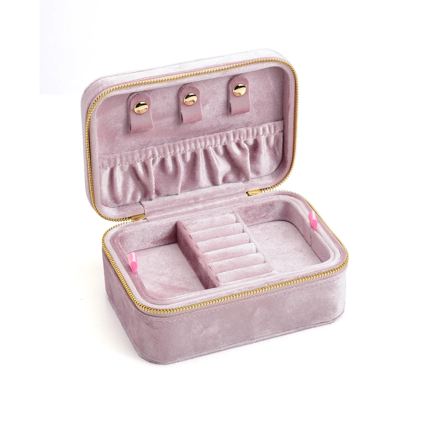 TAIMY Personalized Velvet Jewelry Box Double Layer Design High Capacity Travel Ring Necklace Earrings Jewellery Organizer - AMULET RING STORE