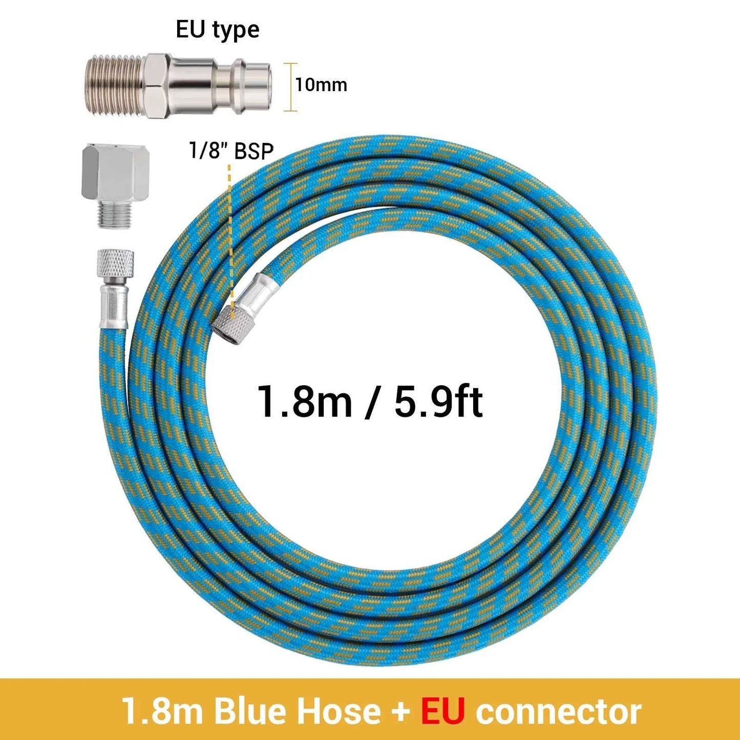 Professional Nylon Braided Airbrush Hose 1/8"*1.8m(5.9ft) Fitting 1/8in EU US Adapter for Air Pump Compresso Accessories - AMULET RING STORE