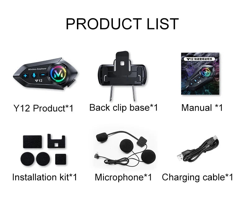 Bluetooth 5.4 Helmet Headset Wireless Hands-free Call Phone Kit Motorcycle Waterproof Earphone MP3 Music Player Speaker for Moto