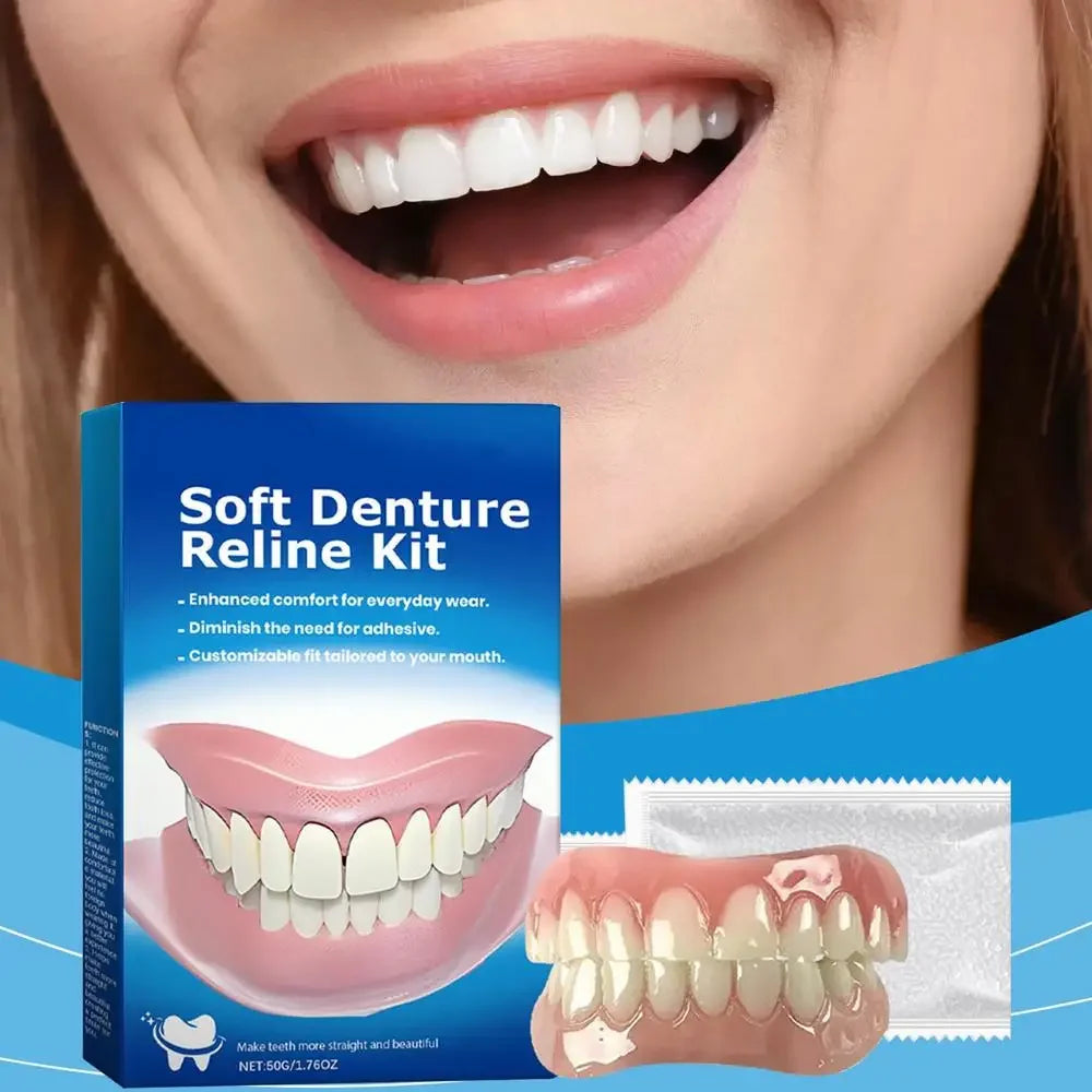New Denture Silicone Kit Silicone Liners Soft Denture Kit Soft Kit Teeth Upper And Lower Set Easy Use