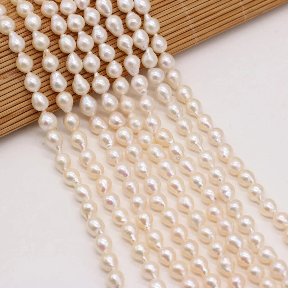Natural Freshwater Pearl Beading Geometry Spaced Isolated Loose Beaded for Jewelry Making DIY Bracelet Necklace Accessories Gift - AMULET RING STORE