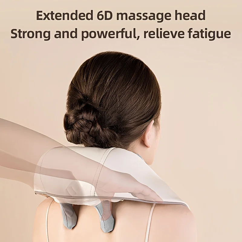 Shoulder and neck massager, capable of deep hot compress, finger pressure wireless massage shawl, electric kneading massager