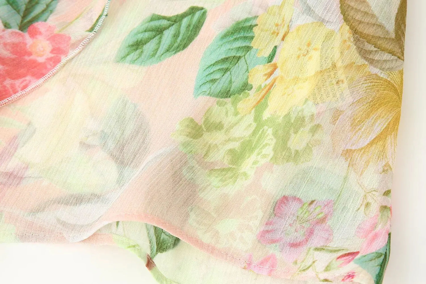 European style new women's fashion versatile temperament flower print layered decorative long sleeve shirt