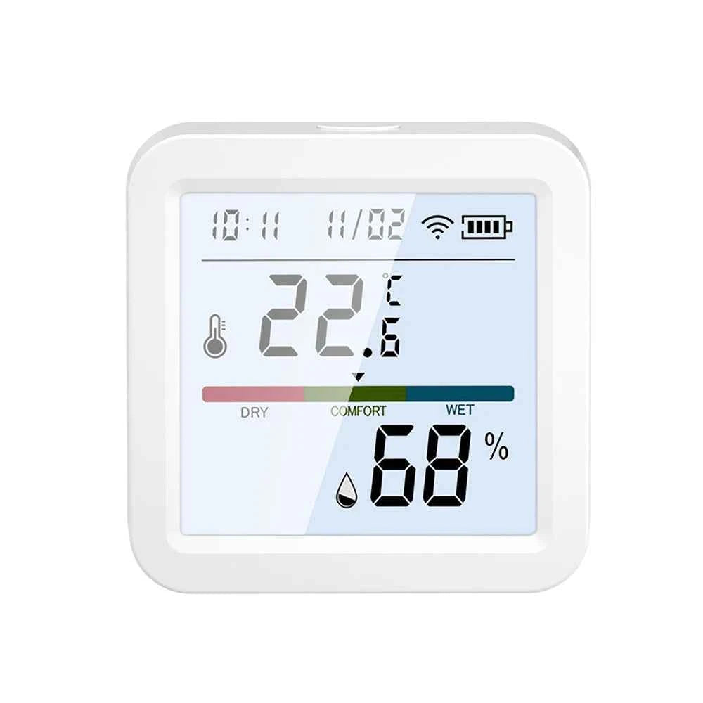 Tuya ZigBee Smart Home Temperature Humidity Sensor with BackLight LCD Works With Google Assistant and Need Tuya Zigbee Hub - AMULET RING STORE