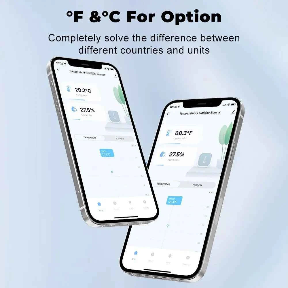 Tuya ZigBee Smart Home Temperature Humidity Sensor with BackLight LCD Works With Google Assistant and Need Tuya Zigbee Hub - AMULET RING STORE