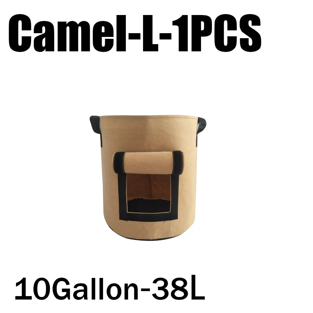 2 Size Felt plant grow bags nonwoven fabric garden potato pot greenhouse vegetable growing bags moisturizing vertical tools - AMULET RING STORE