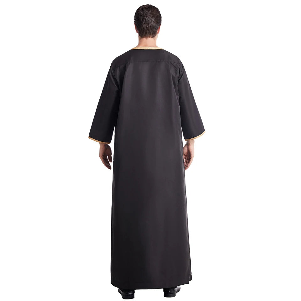 Jubba Thobe For Man Islamic Muslim Clothing Fashion Moroccan Saudi Arabic Dubai Oman Adult Long Sleeve Plus Size Casual Kaftan