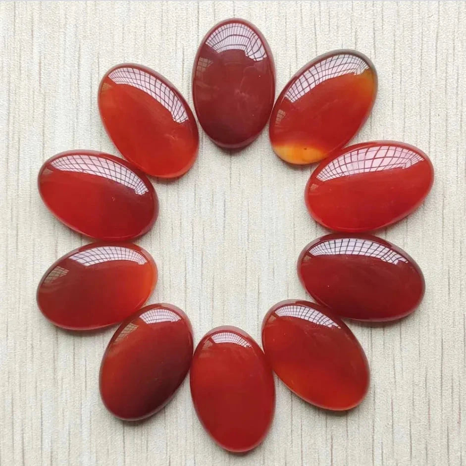 Wholesale 12pcs fashion natural stone mixed Oval CAB CABOCHON beads 20x30mm for Jewelry accessories making Fast shipping - AMULET RING STORE