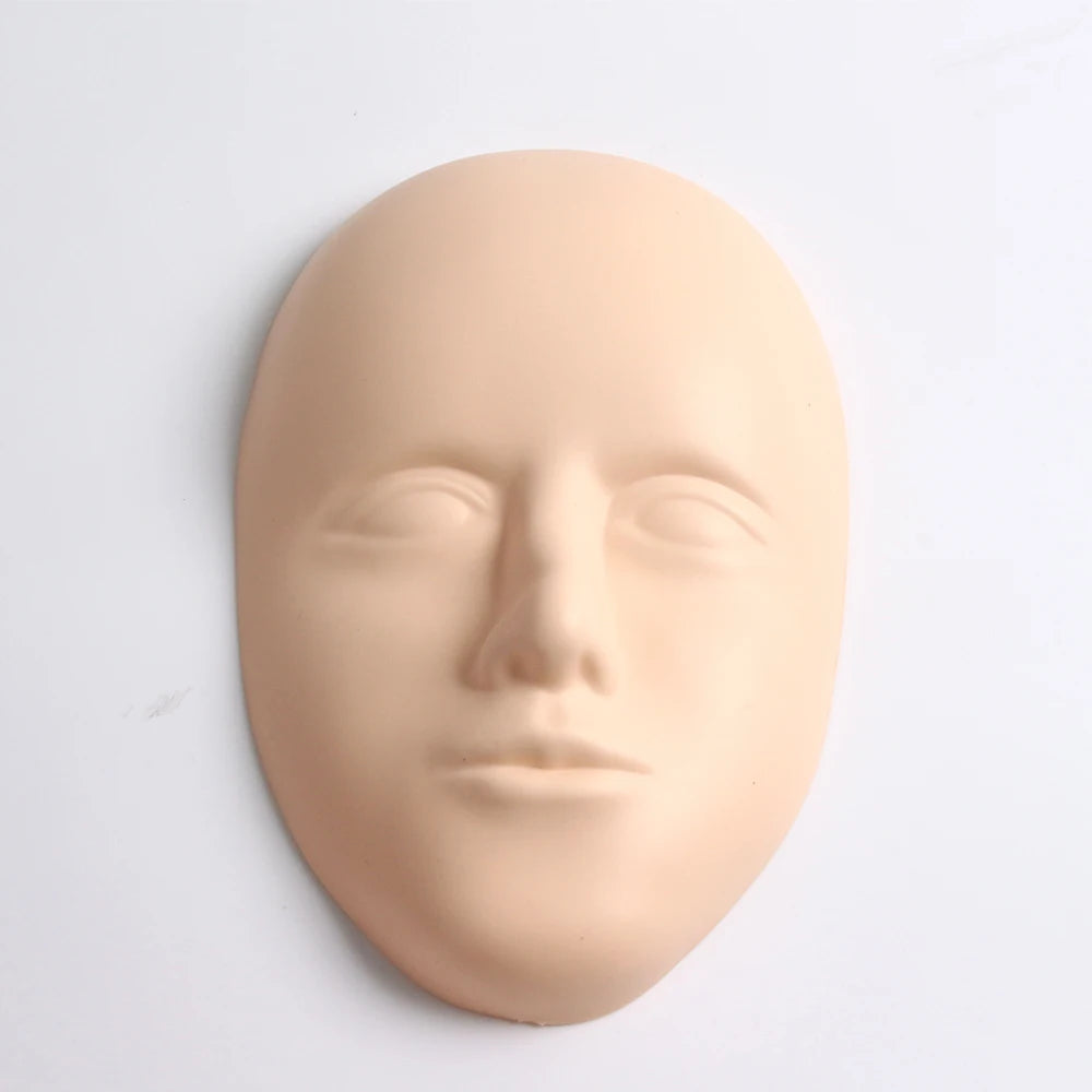 2pcs/Set 5D Facial Tattoo Training Head Silicone Practice Permanent Makeup Lip Eyebrow Tattoo Skin Mannequin Doll Face Head
