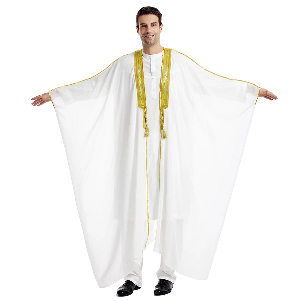 Islam Clothing Men Robe Kaftan Muslim Man Moroccan Casual Long Jubba Thobe Arabic Robe Middle East National Costume Eid Ramadan