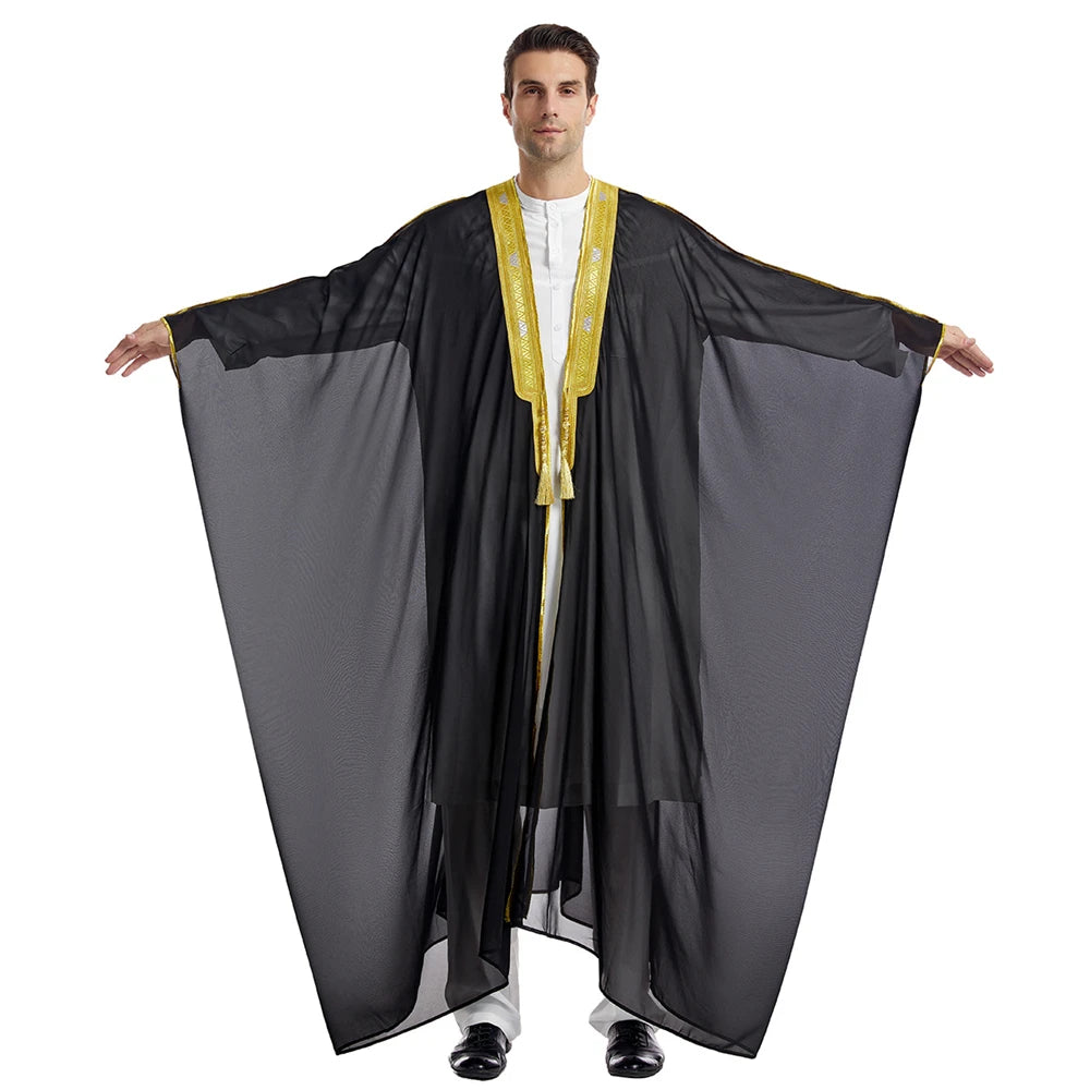 Islam Clothing Men Robe Kaftan Muslim Man Moroccan Casual Long Jubba Thobe Arabic Robe Middle East National Costume Eid Ramadan