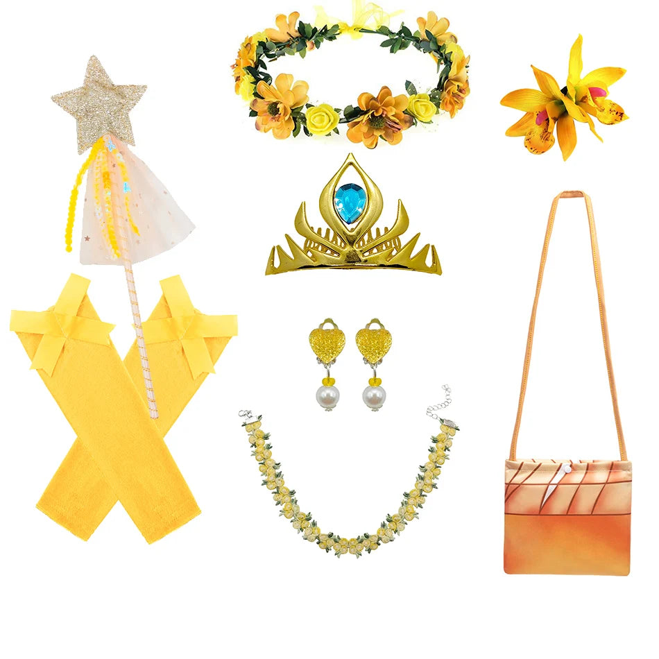 Indian Pocahontas Princess Cosplay Dress Girls Matoaka Halloween Party Disguise Costume Children Cartoon Movie Fantasy Outfits