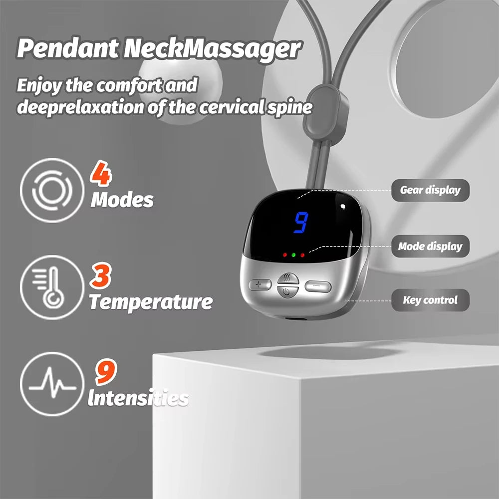 Xiaomi Mini Hanging Neck Massager Smart With Hot Pulse TENS Massage EMS Portable Muscle Stimulator Relax Shoulder Spine Kneading