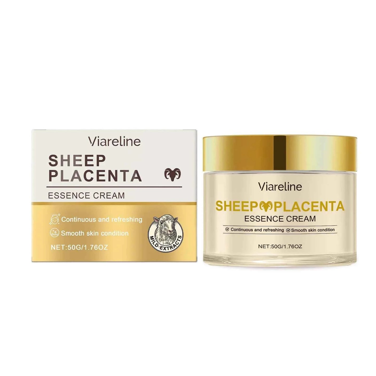 Viareline Sheep Placenta Face Cream Anti-aging Lasting Moisturizing Firming Booster Brighten Skin Tone Fade Fine Line Face Cream