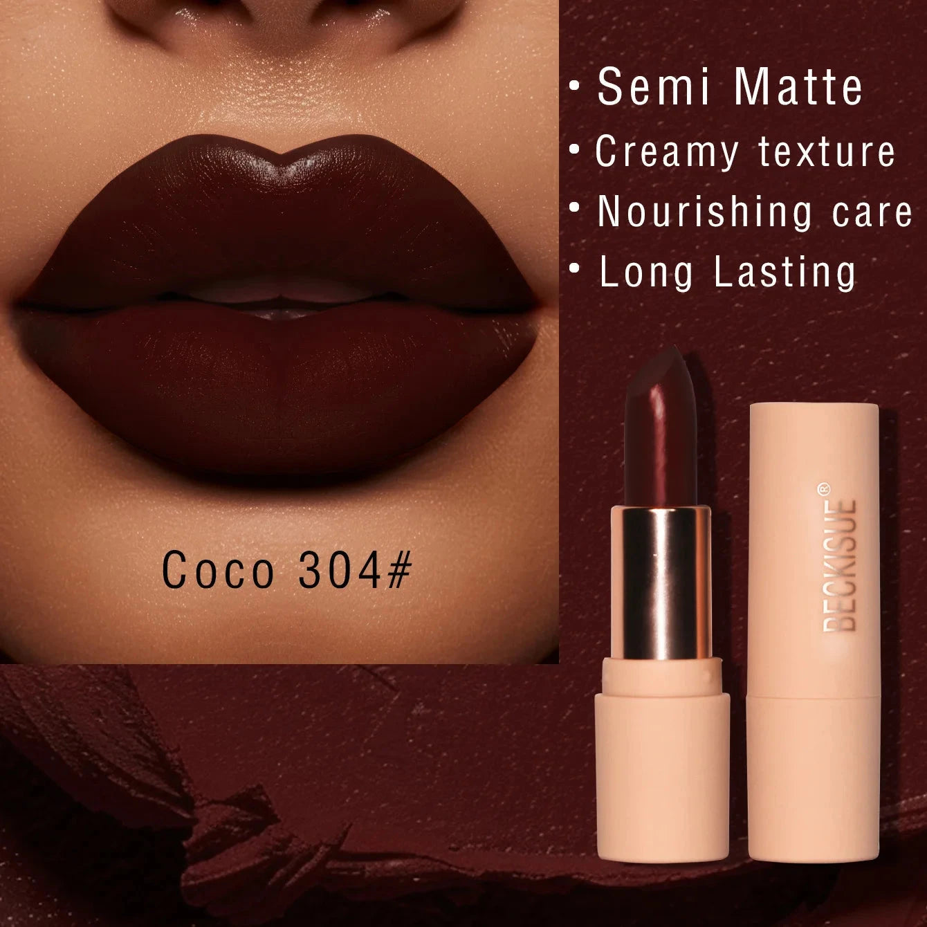 Coffee Velvet Lipstick - Luxurious Deep Nourishing Matte Finish Long-Lasting Waterproof Lip Color - AMULET RING STORE
