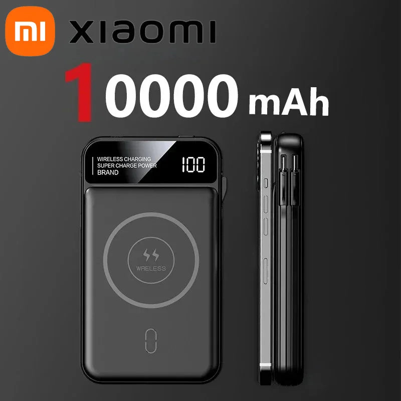 Xiaomi 50000mAh Portable Wireless Charging Power Bank Magnetic Charging Built-in Wire Mobile Phone Battery For Iphone Samsung - AMULET RING STORE