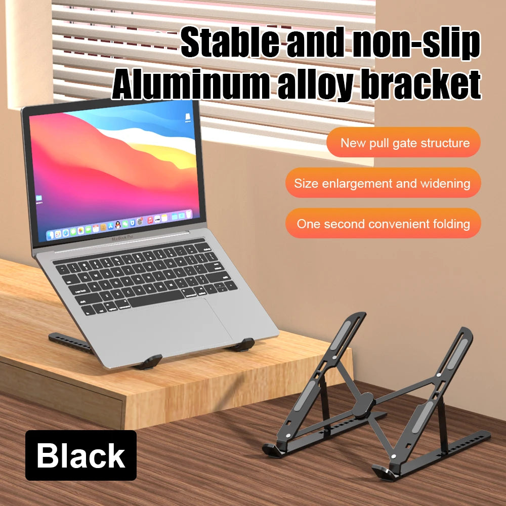 Aluminum Alloy Laptop Holder Stand Adjustable Foldable Portable for Notebook Computer Bracket Lifting Cooling Holder Non-slip - AMULET RING STORE