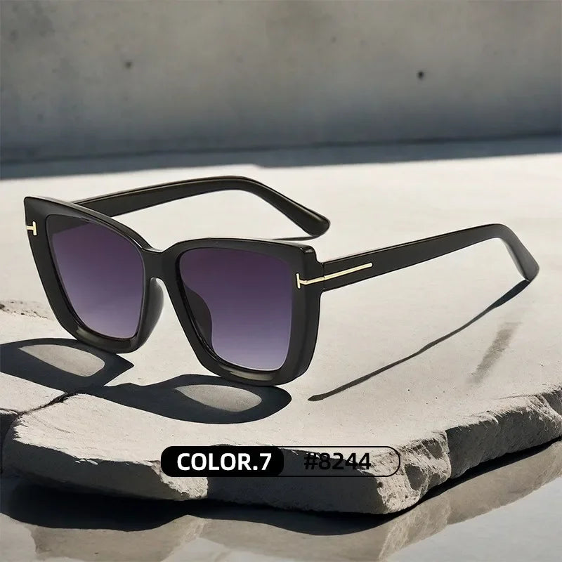 New Square Designer Cat Eye Sunglasses Women Vintage High Quality Sun Glasses Fashion Big Frame Cool Sexy Female Oculos