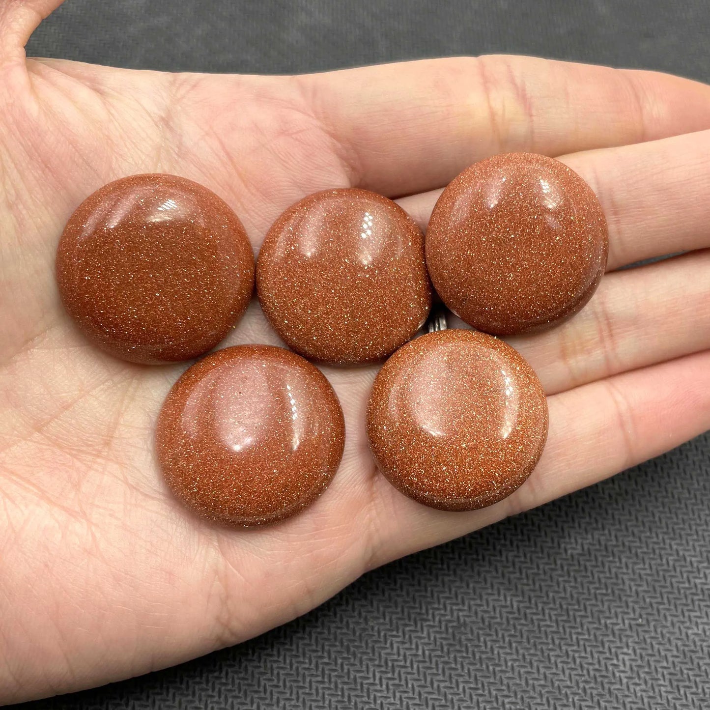 5-Piece 25MM Natural Stone Cabochon Set - DIY Jewelry Making
